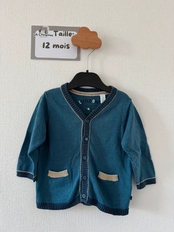 Gilet bleu - taille 12 mois 🌼