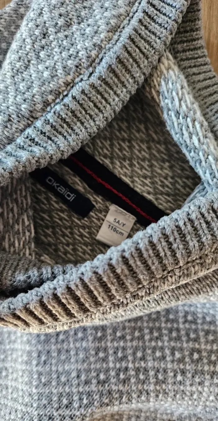 Pull col cheminée, garçon taille 5 ans, Okaïdi - photo numéro 3