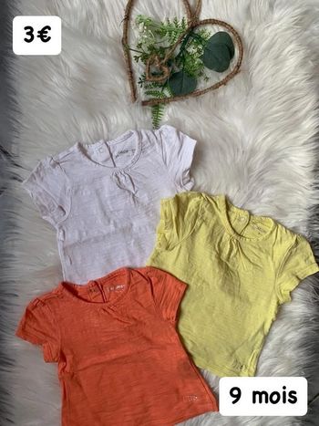 Lot t-shirt 🎀 9 mois