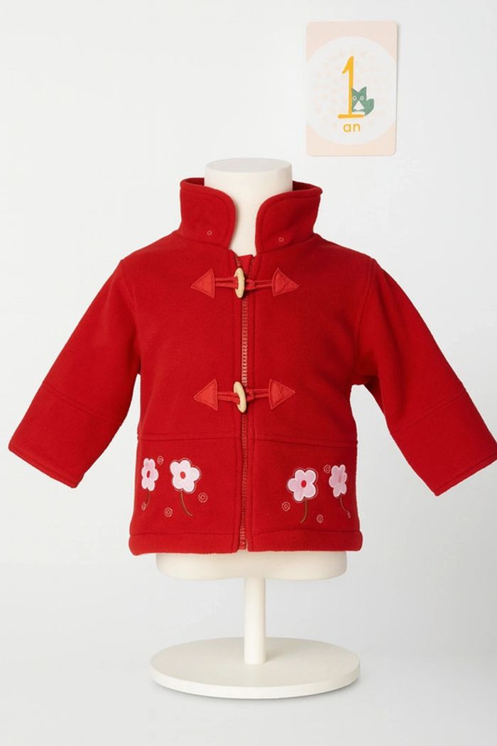 Veste polaire rouge fille 1 an