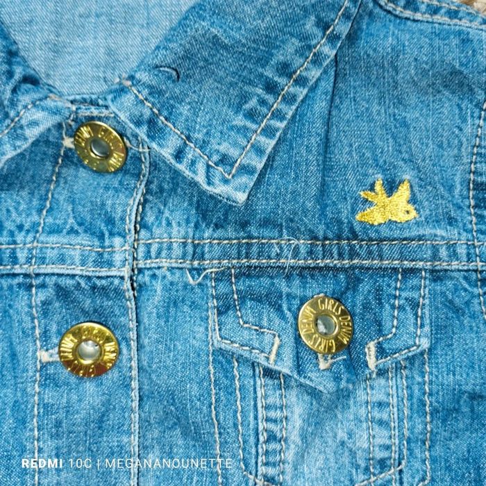 🦋 Veste en jean fille – Taille 4 ans 104 cm – 100% coton – Boutique indépendante 🦋 - photo numéro 4