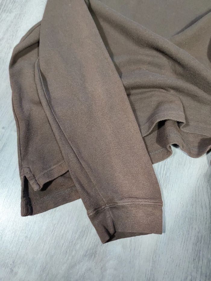 Polo Manches Longues Chaps Marron Logo Brodé Taille L Homme - photo numéro 8