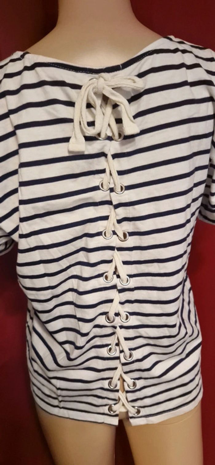 Jolie marinière lacet dos , taille L camaieu - photo numéro 2