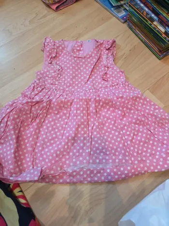 Robe rose a pois 2ans