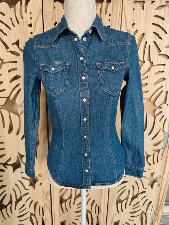Chemise en Jean Femme, Coupe Cintrée - Taille 34 & Shirt - photo numéro 3