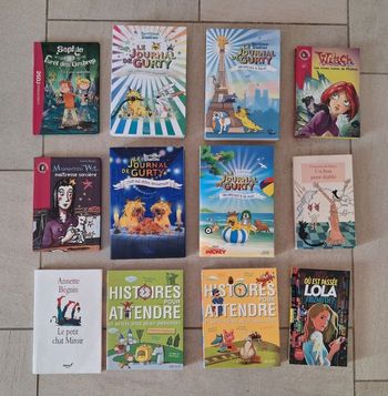 Lot 11 livres enfants dont les 4 derniers de la série Le journal de Gurty