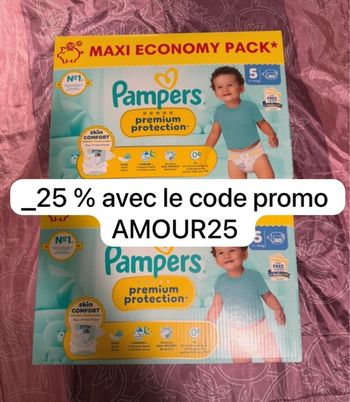 Deux carton de couches Pampers taille 5 premium 