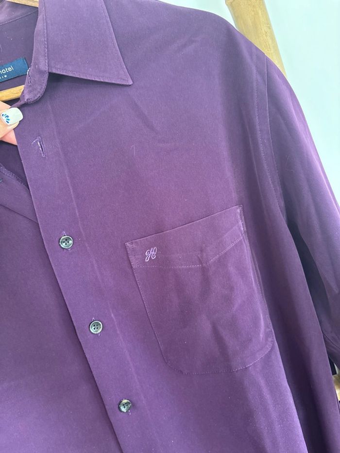 Chemise violet foncé jean chatel taille L 39/40 - photo numéro 3