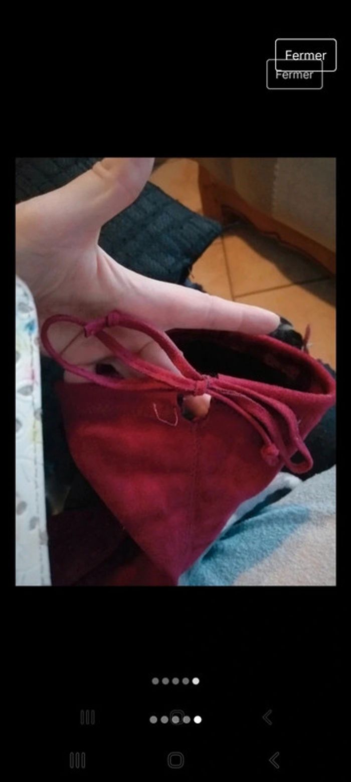 Cuissardes en nubuck bordeaux - photo numéro 5