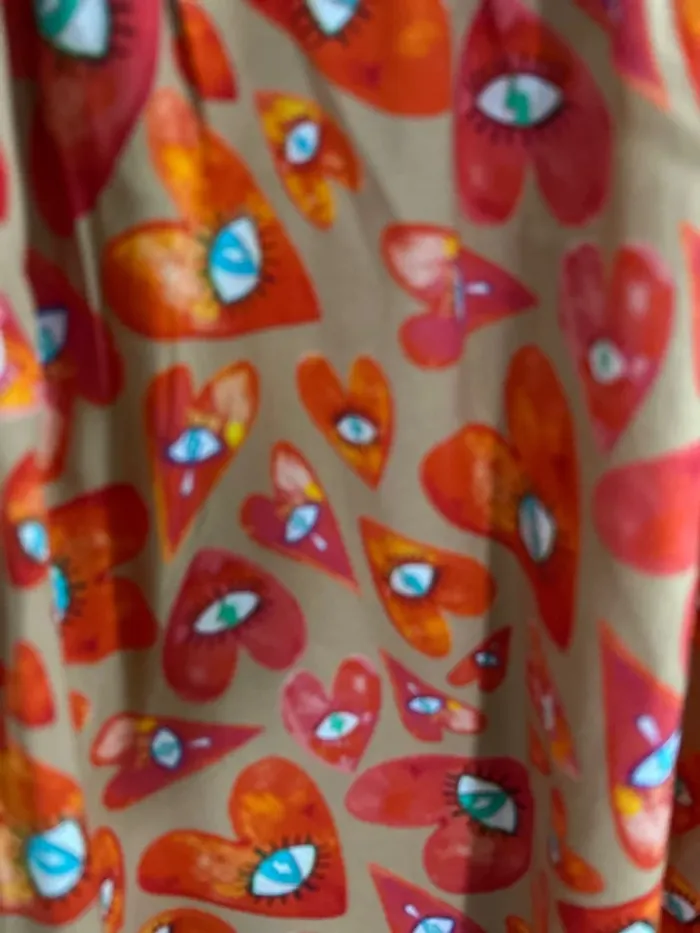 Blouse mino du sud hyper ample imprimée cœur oeil porte bonheur taille unique - photo numéro 2