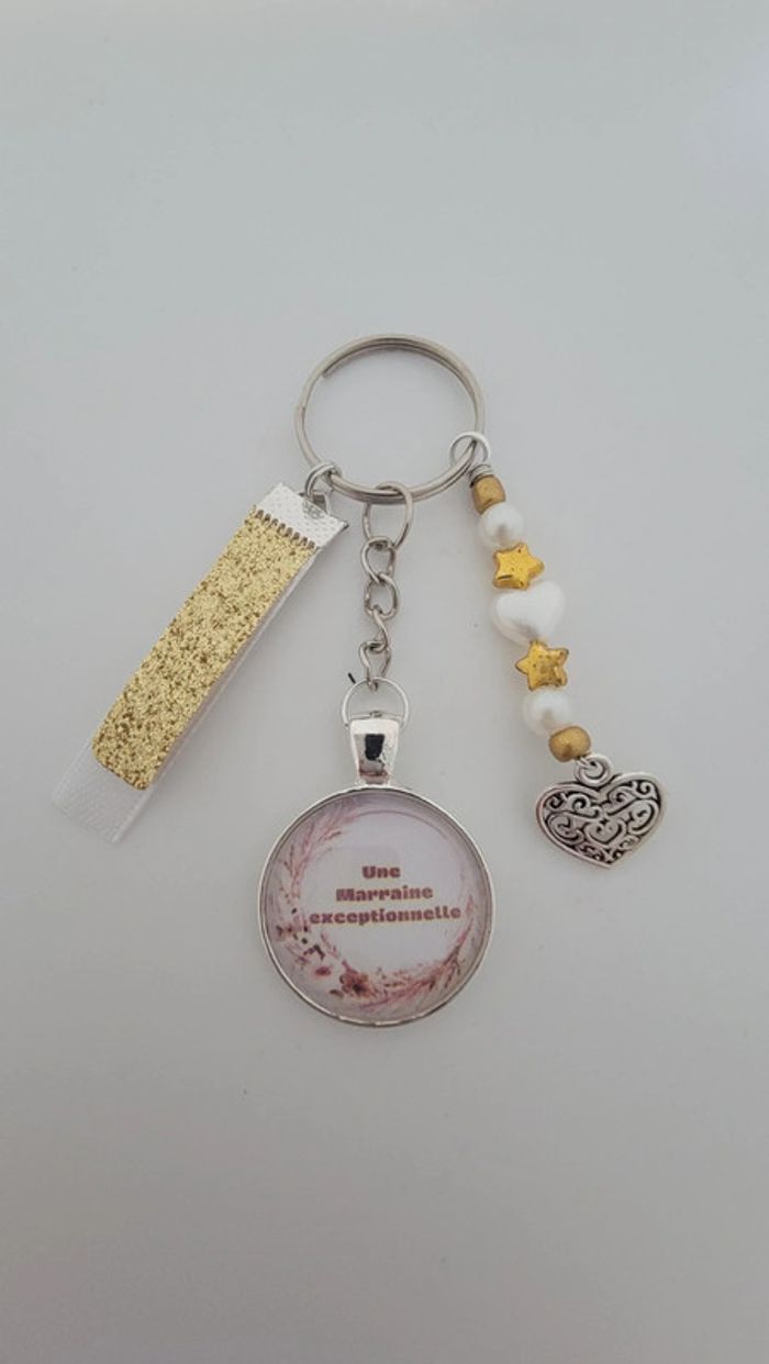 Cadeau marraine, porte clé message bijoux de sac " marraine exceptionnelle "