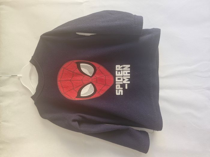 Pyjama 2 pièces 4 ans Marvel SpiderMan Bleu marine gris toiles et araignées - photo numéro 3