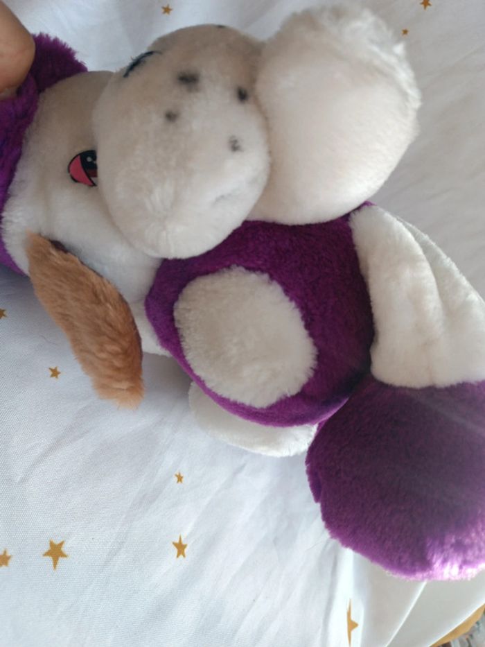 Peluche plush teddy doudou chien dog doggy violet parme casquette chapeau cap cp c.p c p playmaker - photo numéro 16