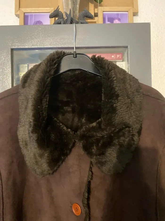superbe manteau marron façon cuir retourné 52 - photo numéro 4