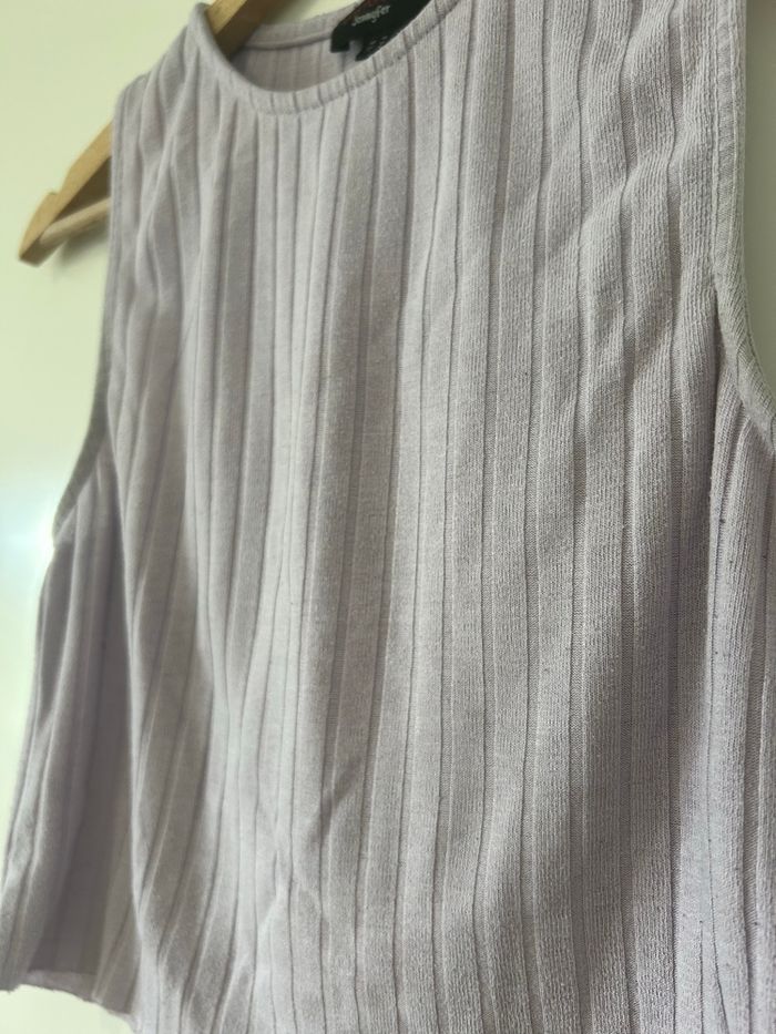 Top sans manches côtelé mauve – Jennyfer – Taille M - photo numéro 2