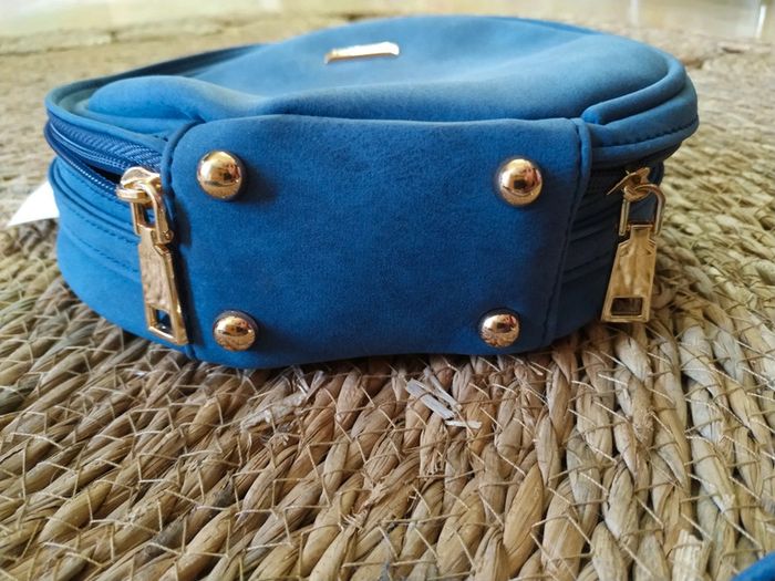Sac bandoulière bleu et doré, avec noeud - photo numéro 8