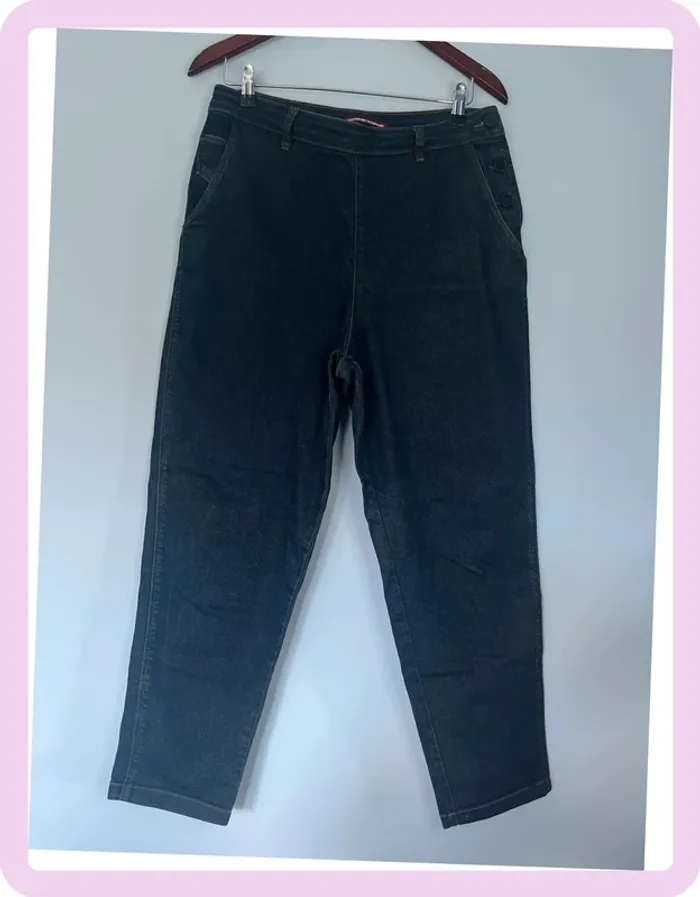 Jean foncé Comptoir des Cotonniers – Taille 42 / XL, boutons côtés, poches & anneaux ceinture - photo numéro 4