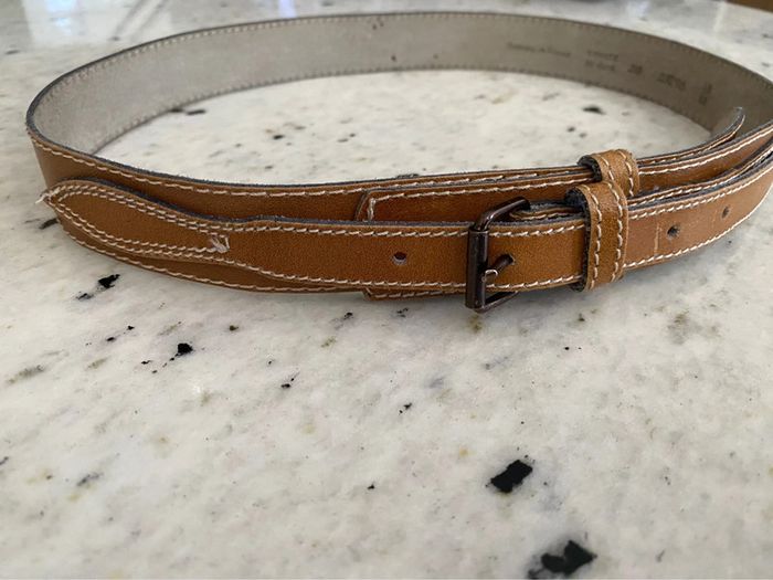 Ceinture marron clair en cuir vintage - photo numéro 4