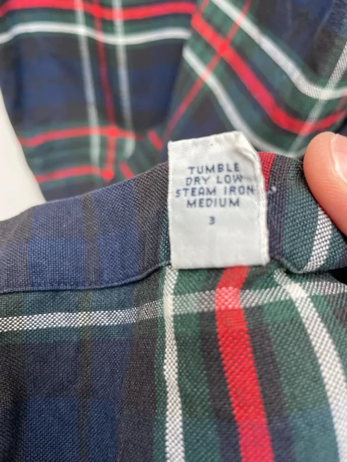 Ralph Lauren The Big Shirt short sleeve shirt plaid checkered Mens M - photo numéro 8