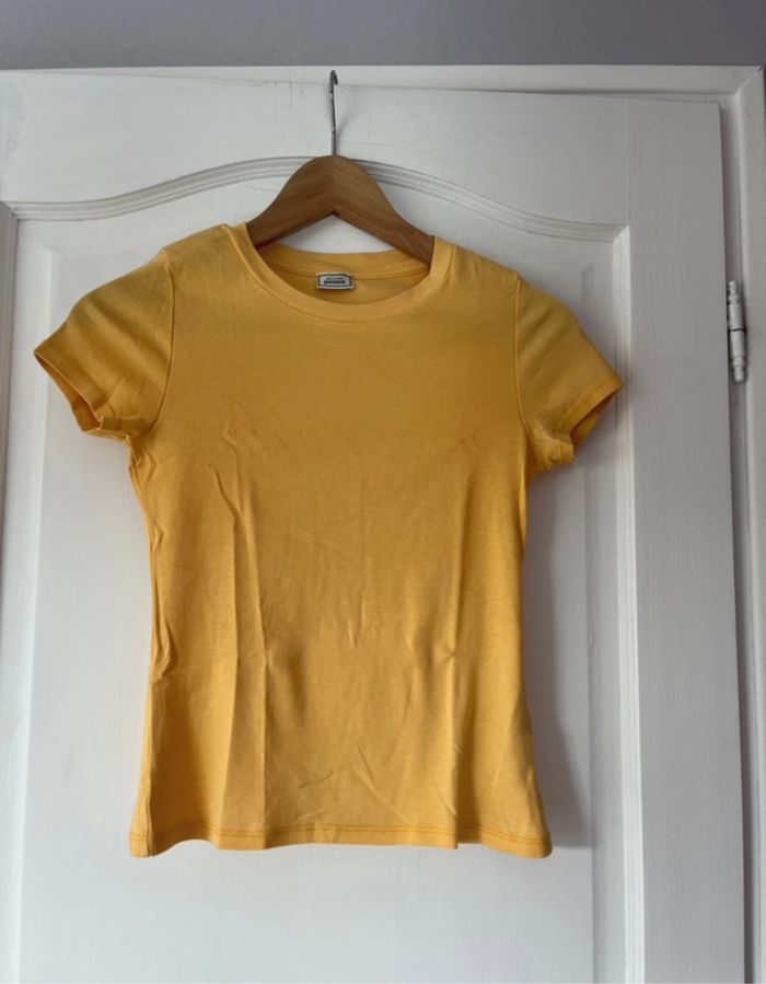 Lot 2 t-shirts près du corps - Pimkie - Taille S - Noir & Jaune/Orange - photo numéro 6