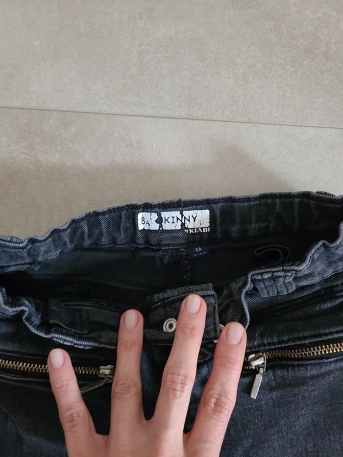 Jeans droit slim destroy noir basic - photo numéro 5