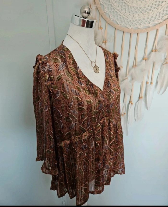 Joli chemisier marron - photo numéro 3