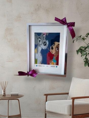 Cadre belle et le  clochard 18x24