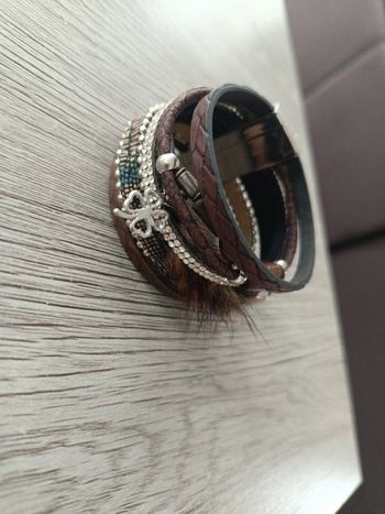 Bracelet manchette marron
