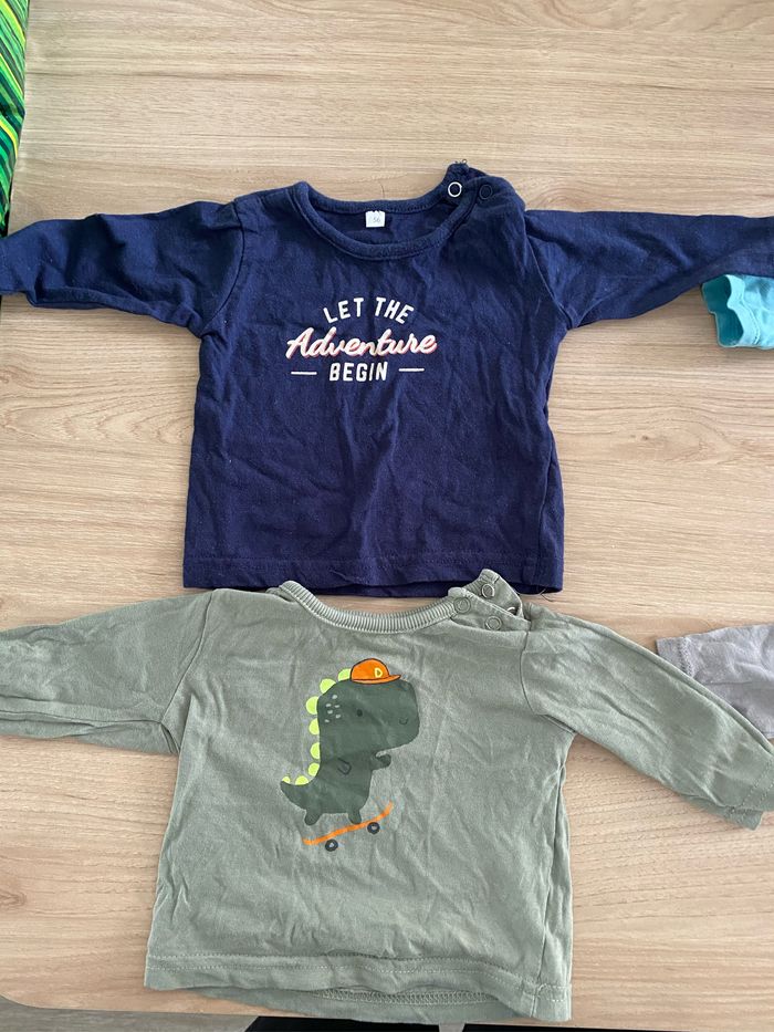 Lot de 2 tee shirt manches longues bébé garçon 3 mois