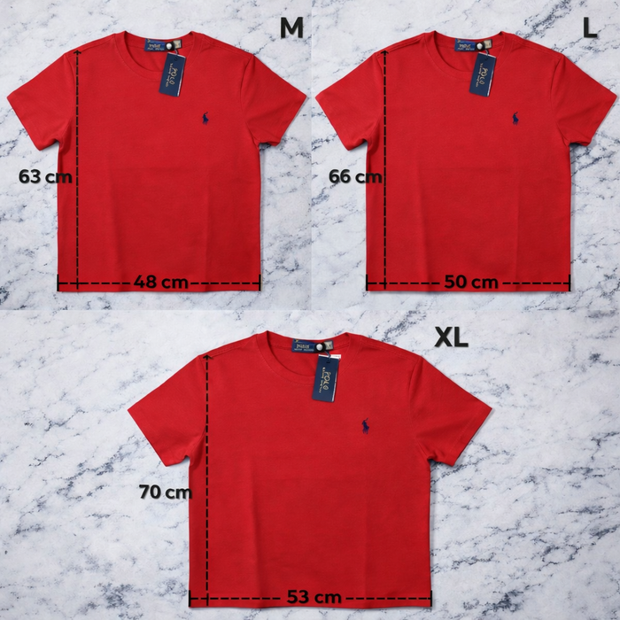 Tee Shirt Ralph Lauren pour homme - Taille L - Rouge logo brodé noir - Neuf - photo numéro 7