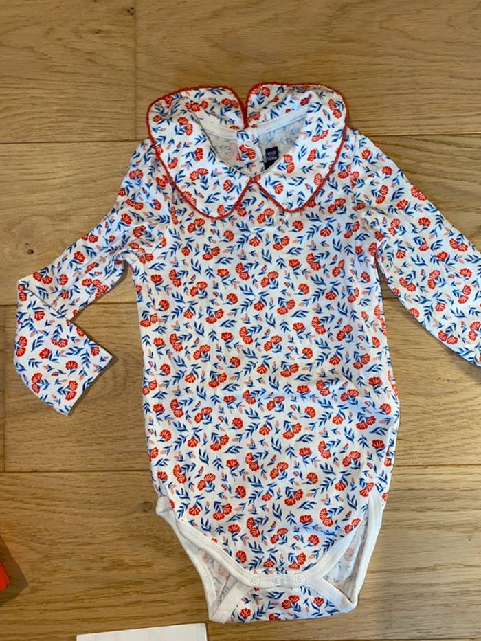 🌺 Ensemble - Body Salopette corail - 18 mois - photo numéro 7
