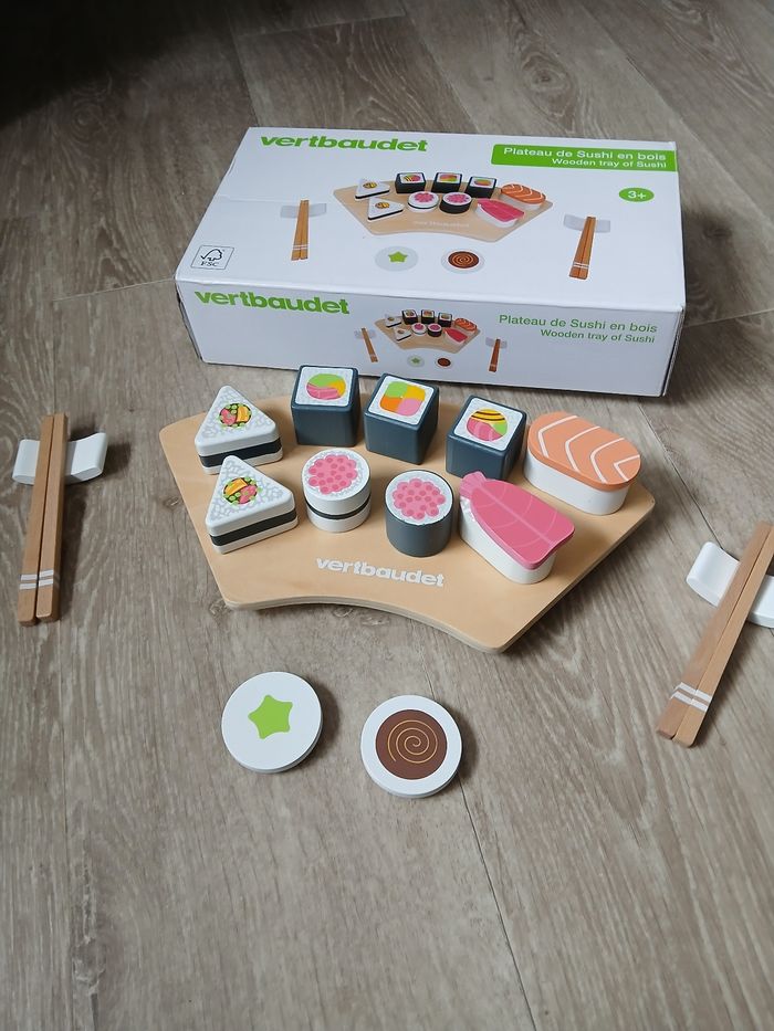Jouet plateau sushis vertbaudet en bois - photo numéro 3