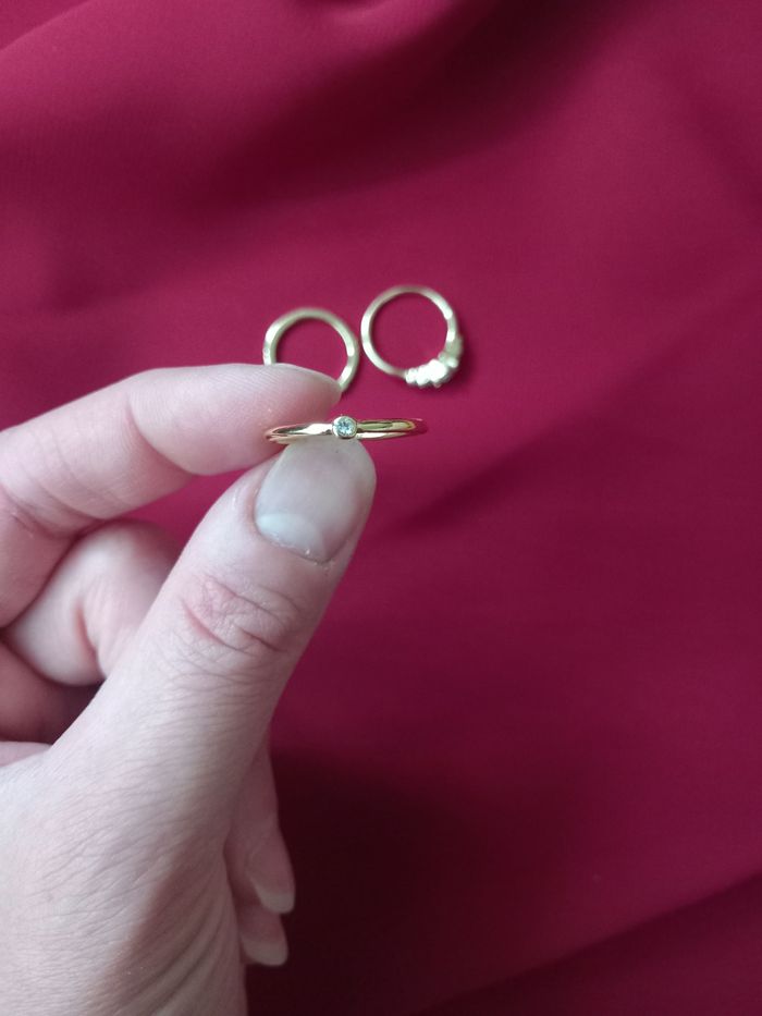 3 bagues en acier inoxydable couleur doré neuves - photo numéro 4