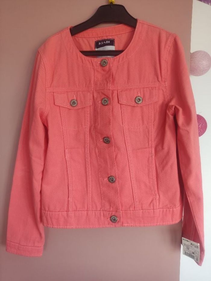 Veste en jean corail/orange