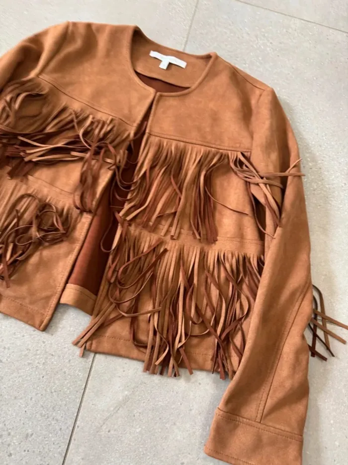 veste marron La fée Maraboutée, taille 42, très bon état - photo numéro 2