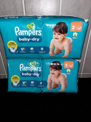 Maxi-Pack De 100 Couches Pampers Baby-Dry Neuf Dans L’emballage.
