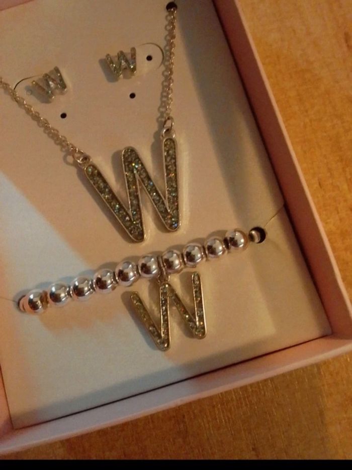 Ensemble bijoux lettre W - photo numéro 2