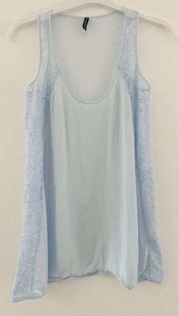 NafNaf Débardeur Bleu & Dentelles Taille 34/36 XS/S