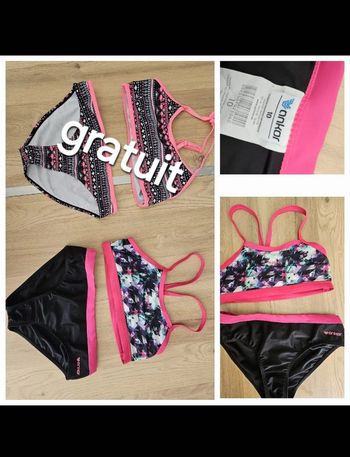 Maillot de bain 2 pièce fille 10 ans +1 gratuit