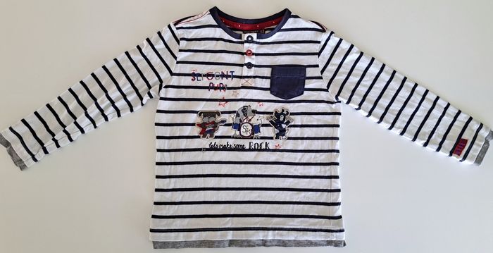 T-shirt marinière ML garçon 5 ans BE - photo numéro 2