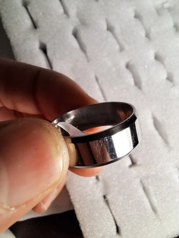 Bague acier inoxydable argentée