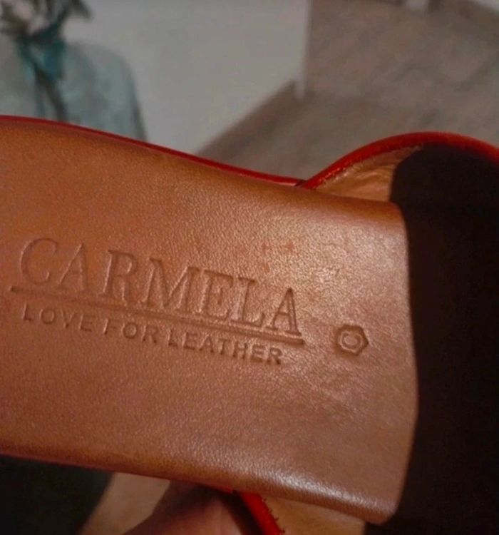 Mules cuir rouge Carmela - photo numéro 3