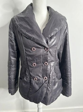 Veste matelassée doudoune violette argentée Vintage T36 S