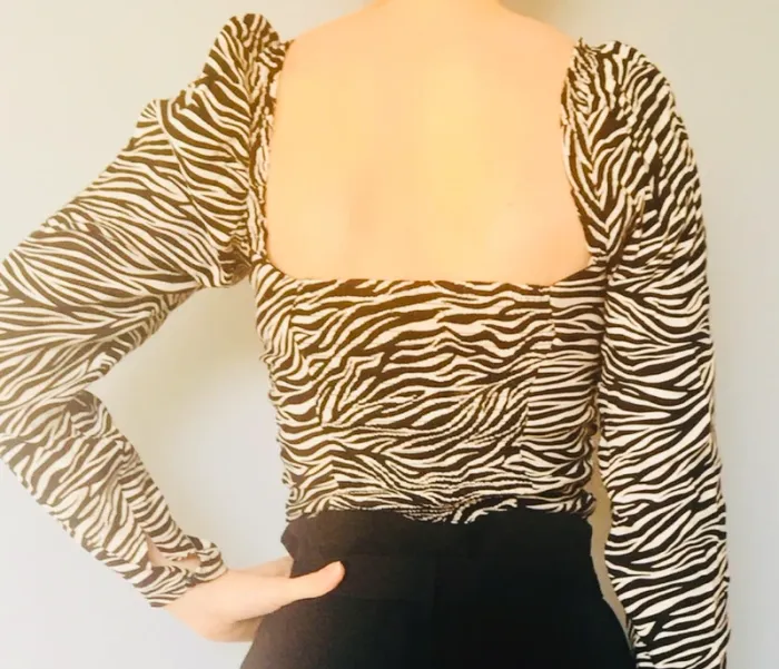 Crop top motif zèbre - photo numéro 5