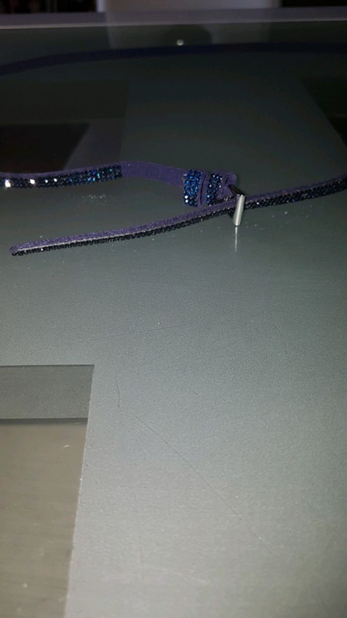 Ceinture fine à strass bleu marine - photo numéro 4