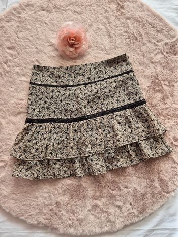 Jupe courte beige noir camaieu taille 34