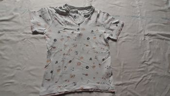 Tee shirt blanc garçon a motif