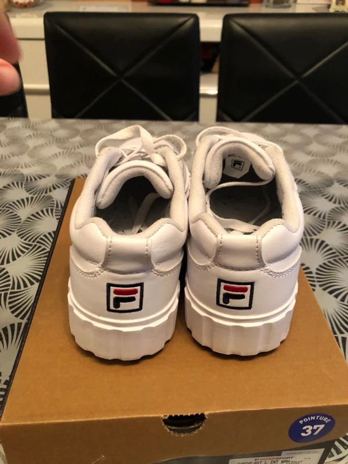 basket fila blanche plateforme sandblast sneakers - photo numéro 5