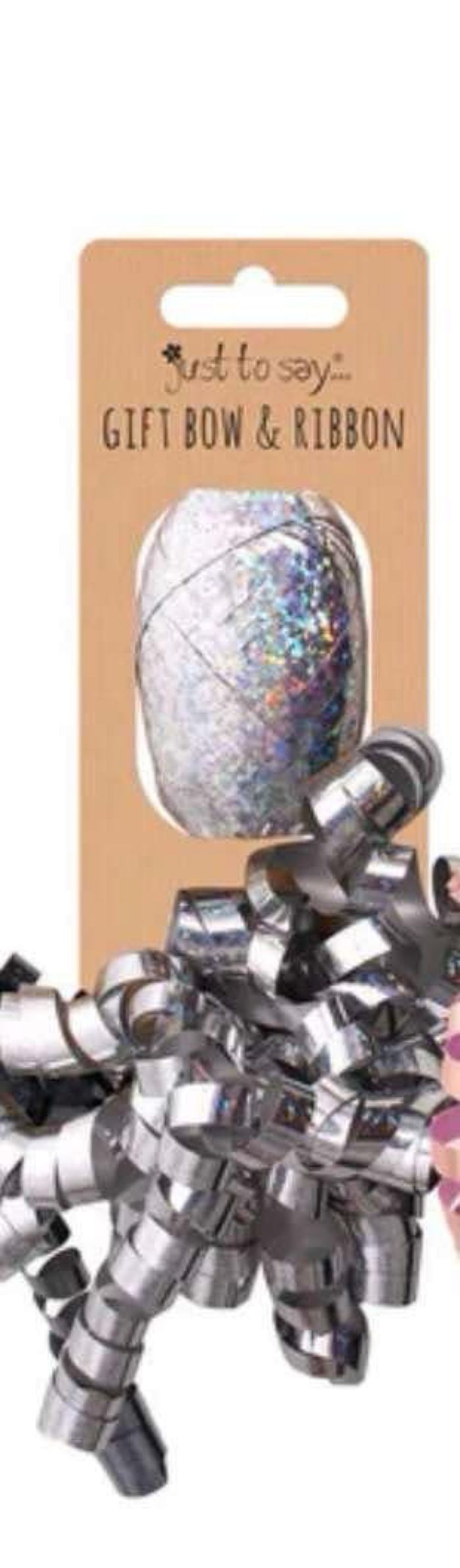 Ruban Nœud Cadeaux Rose Grise Scintillant Just To Say 10 mètres