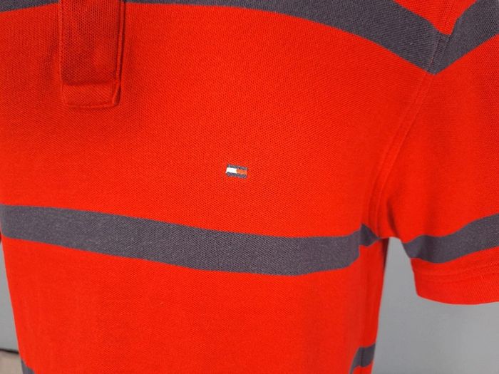 Polo tommy hilfiger noir et rouge vintage - taille L - 100% coton - brodé (546) - photo numéro 4